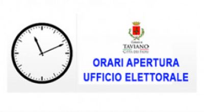 Elezioni Politiche del 25 Settembre - Orari Apertura Ufficio Elettorale