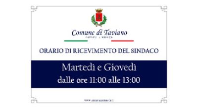 Orario di Ricevimento del Sindaco 