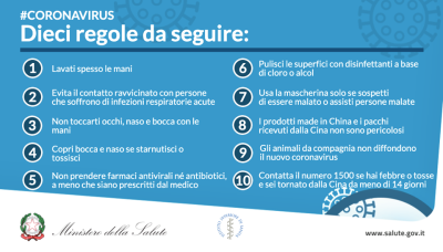 CORONAVIRUS - INDICAZIONI