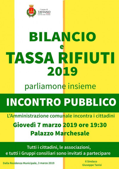 Incontro Pubblico - Bilancio e Tassa Rifiuti