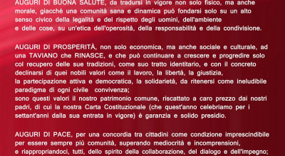 Messaggio di BUON ANNO dal Sindaco Dott. Giuseppe TANISI e dall' Amministrazi...