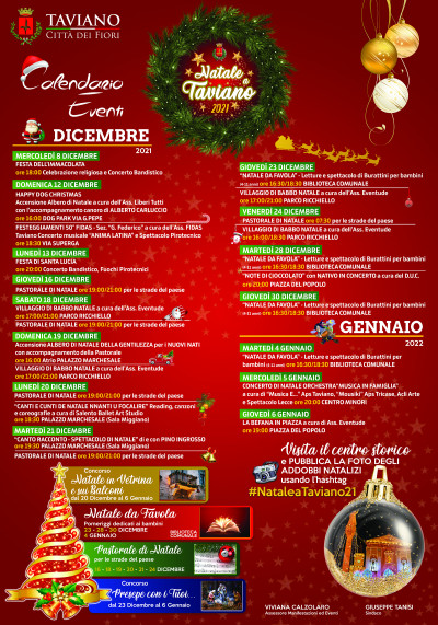 PROGRAMMA EVENTI - NATALE A TAVIANO 2021