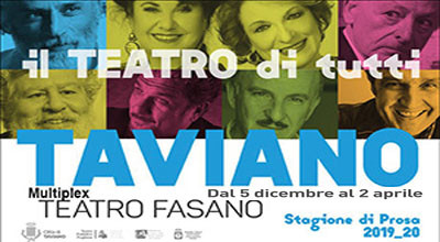 STAGIONE TEATRALE TAVIANO 2019/2020 - SOSPENSIONE SPETTACOLI