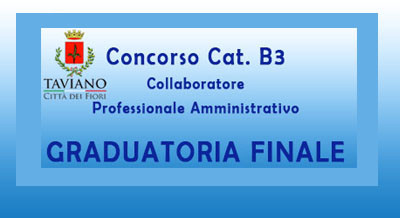 Concorso Pubblico Cat. B3 -  Graduatoria Finale