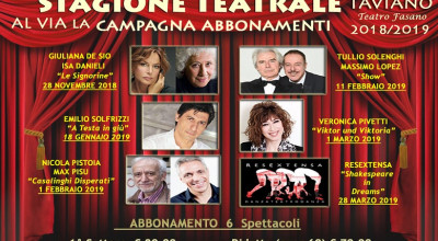 Stagione Teatrale 2018/2019 - START CAMPAGNA ABBONAMENTI