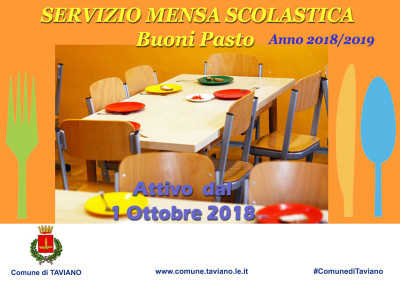 Servizio refezione scolastica – buoni pasto 