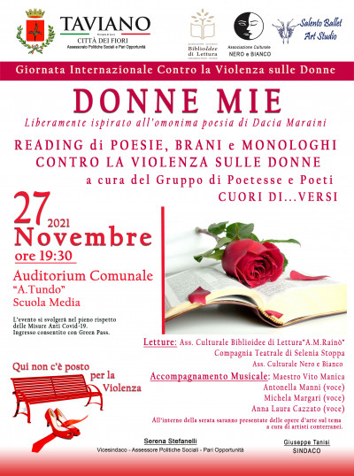 DONNE MIE -  Reading di Poesie, Brani e Monologhi Contro la Violenza sulle Donne