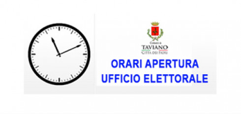 Elezioni Politiche del 25 Settembre - Orari Apertura Ufficio Elettorale
