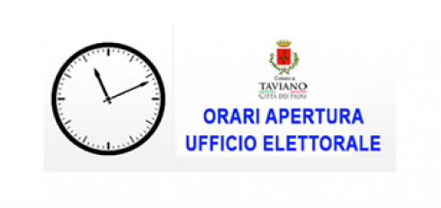 Elezioni Politiche del 25 Settembre - Orari Apertura Ufficio Elettorale