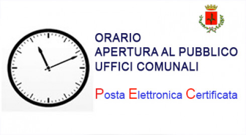 Orario Apertura al Pubblico Uffici Comunali - Contatti