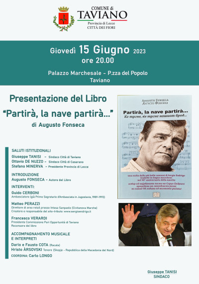 Presentazione del Libro Partirà, la nave partirà......