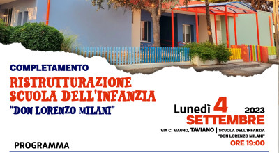 Riconsegna Scuola dell'Infanzia Don Lorenzo Milani - Via Carlo Mauro 
