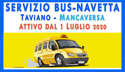 SERVIZIO BUS-NAVETTA TAVIANO/MANCAVERSA  - Periodo Estivo 2020