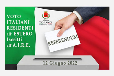 Referendum Abrogativi 2022- Opzione Voto in Italia dei Cittadini Residenti al...