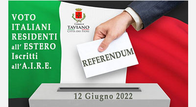 Referendum Abrogativi 2022- Opzione Voto in Italia dei Cittadini Residenti al...