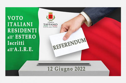 Referendum Abrogativi 2022- Opzione Voto in Italia dei Cittadini Residenti al...