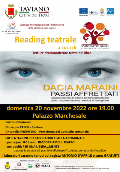Reading Teatrale Letture dedicate a Dacia Maraini 