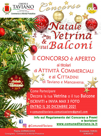 CONCORSO NATALE in VETRINA e sui BALCONI – 2021