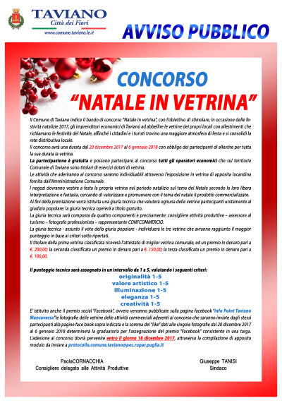 CONCORSO NATALE IN VETRINA