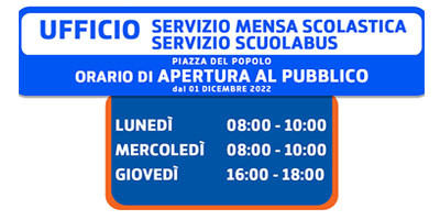 Ufficio Servizi Scolastici - Modifica Orario di Apertura al Pubblico 