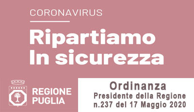 EMERGENZA CORONAVIRUS  - RIAPERTURA ATTIVITA' ECONOMICHE E PRODUTTIVE 