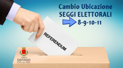 Referendum 12 Giugno 2022 - Cambio Ubicazione Seggi Elettorali