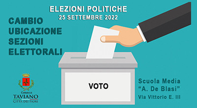 Elezioni Politiche del 25 Settembre - Ubicazione Sezioni Elettorali